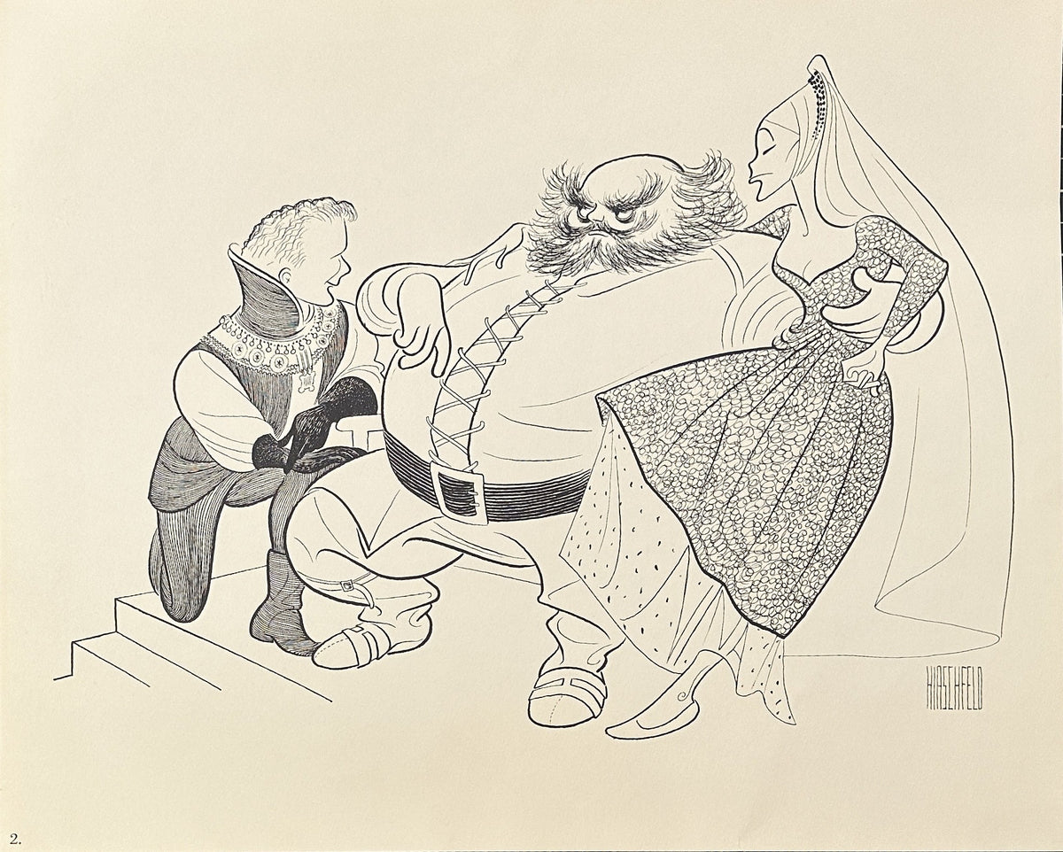 Sir John Fallstaf by Hirschfeld - Authentic Vintage Illustration