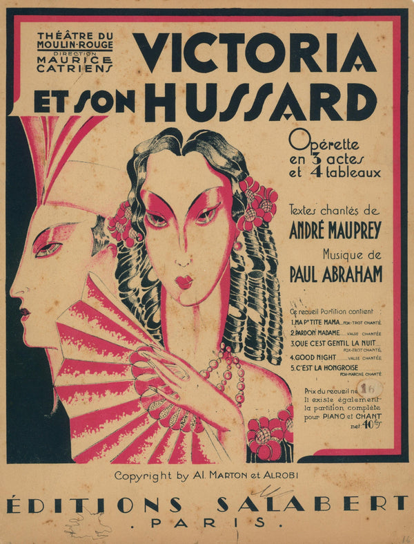 Victoria et son Hussard - Authentic Vintage Window Card