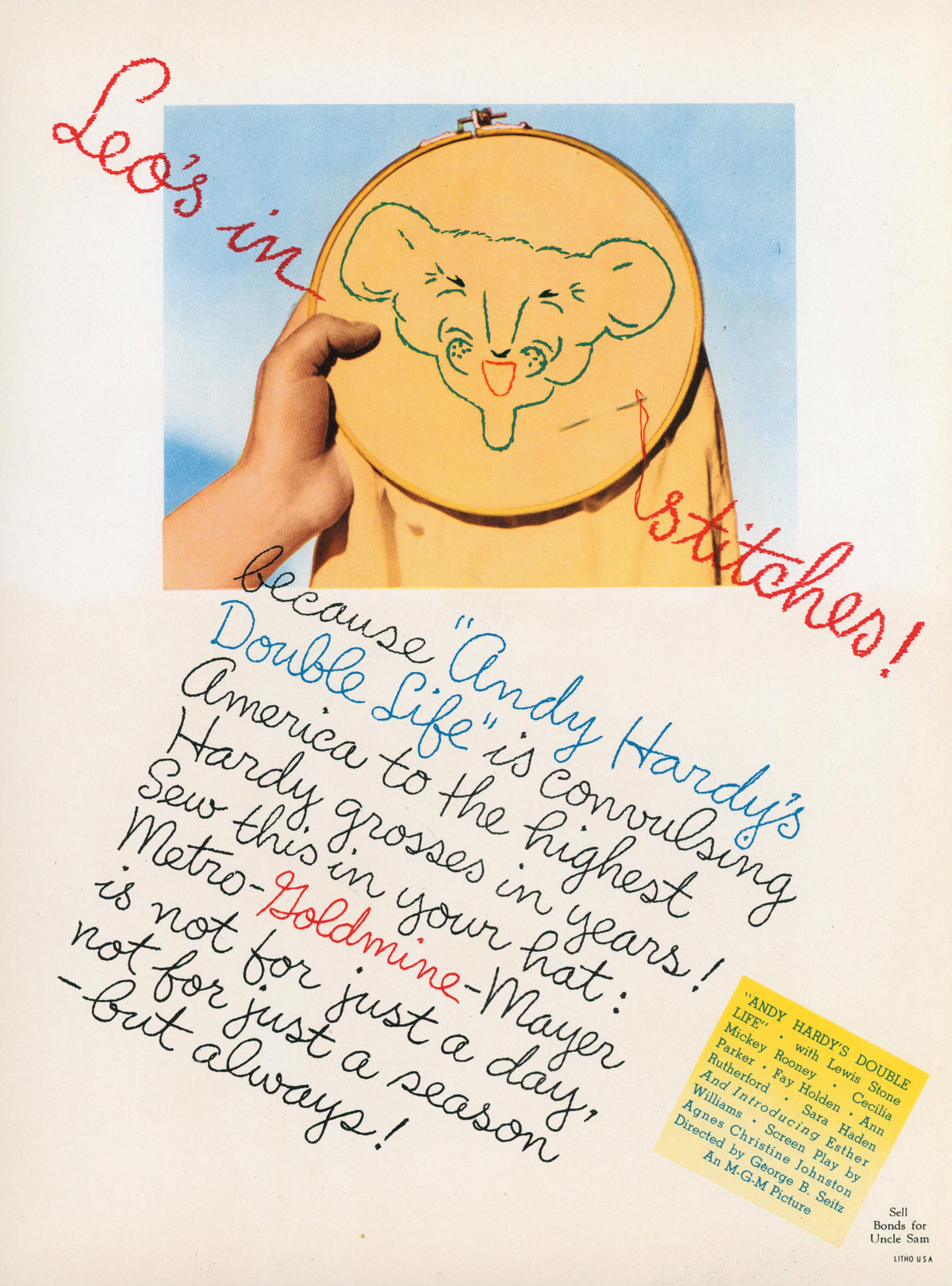 Andy Hardy's Double Life- Trade Ad - Authentic Vintage Illustration