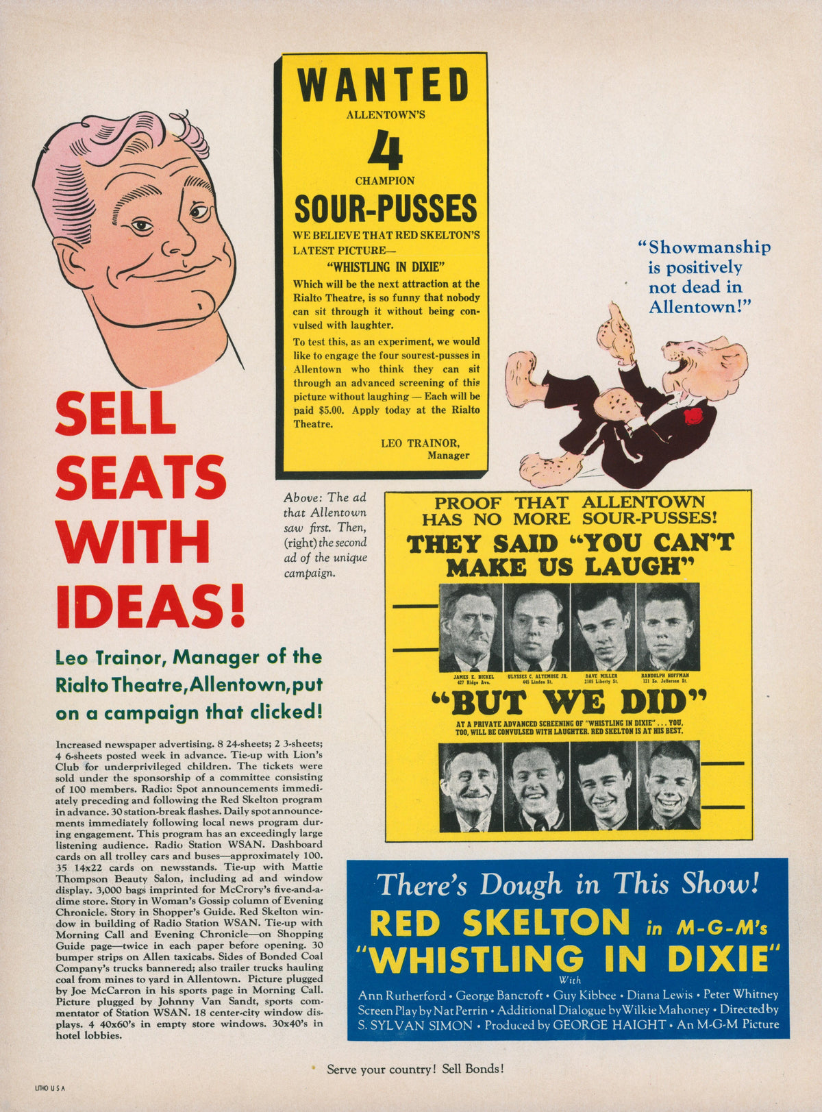 Whistling in Dixie, Red Skeleton- Trade Ad - Authentic Vintage Illustration
