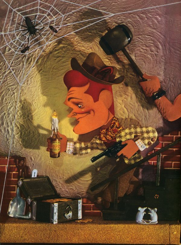 Whistling in Dixie, Red Skeleton- Trade Ad - Authentic Vintage Illustration