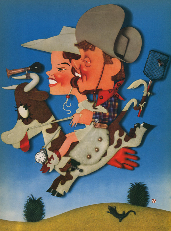 Girl Crazy, Judy Garland- Trade Ad - Authentic Vintage Illustration