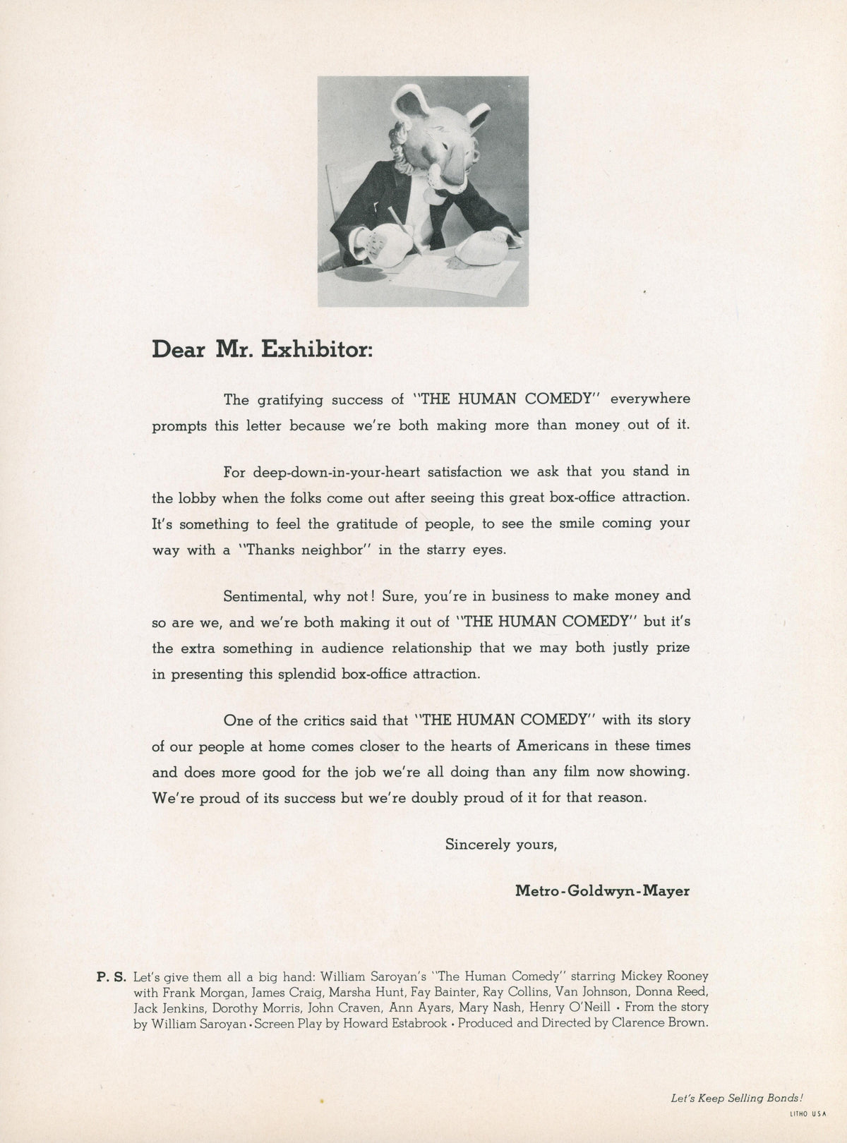 The Human Comedy- Trade Ad - Authentic Vintage Illustration