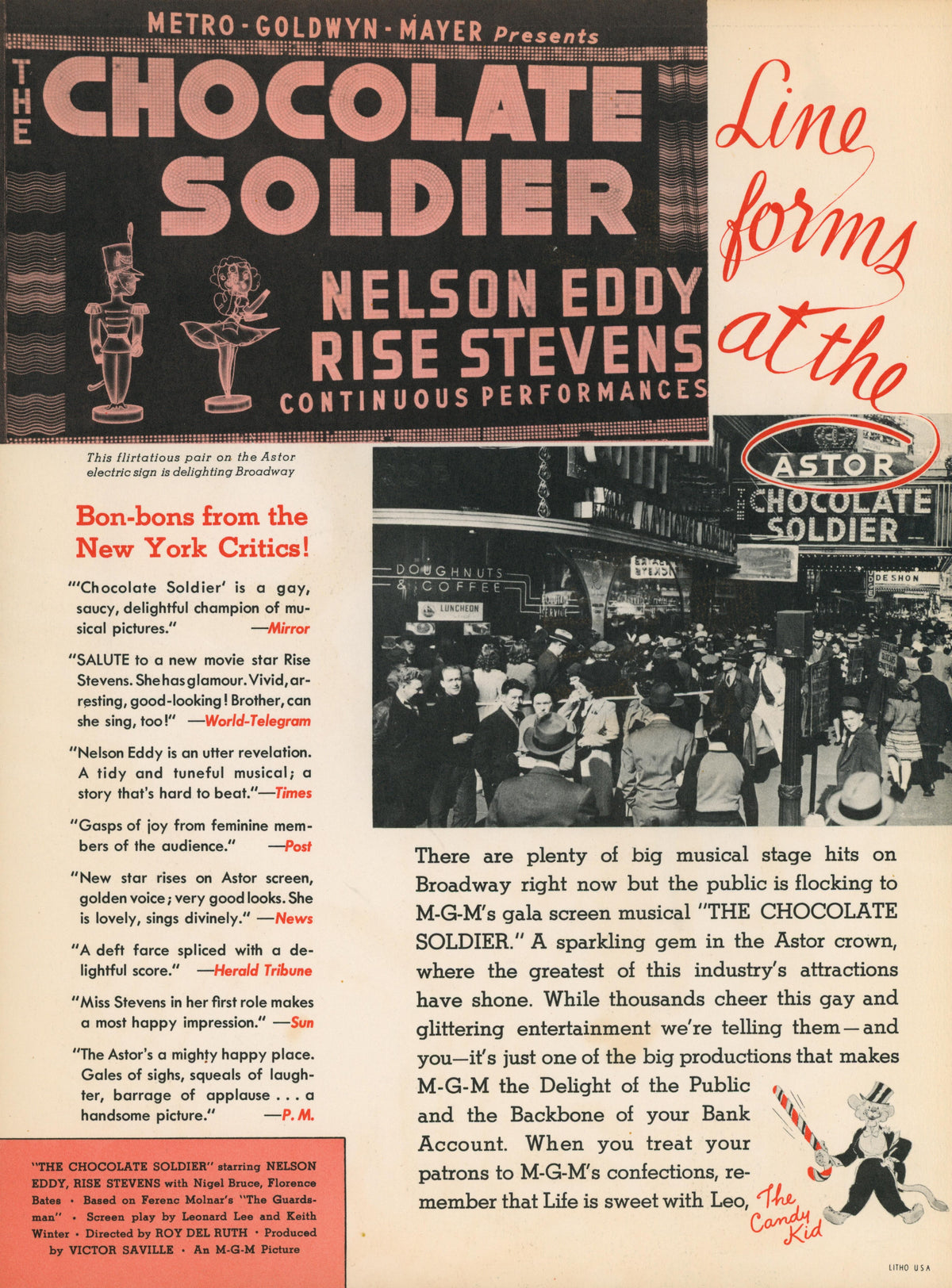 The Chocolate Soldier- Trade Ad - Authentic Vintage Illustration