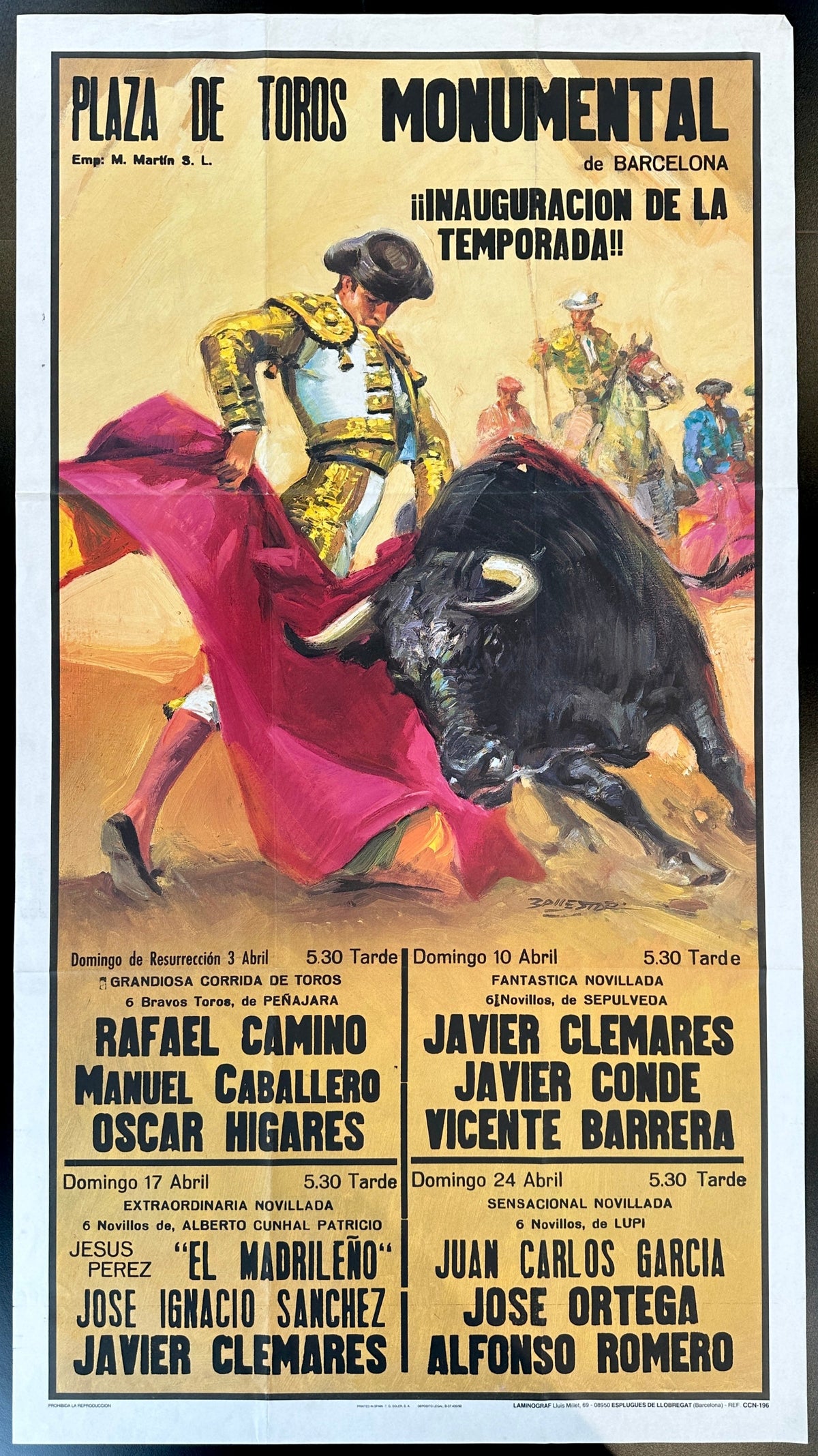 Plaza de Toros Barcelona - Original Vintage Poster