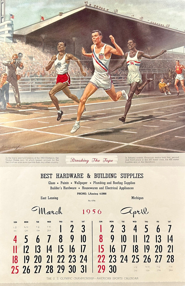 Track & Field, Olympic Salesman Calendar - Authentic Vintage Vintage Ad