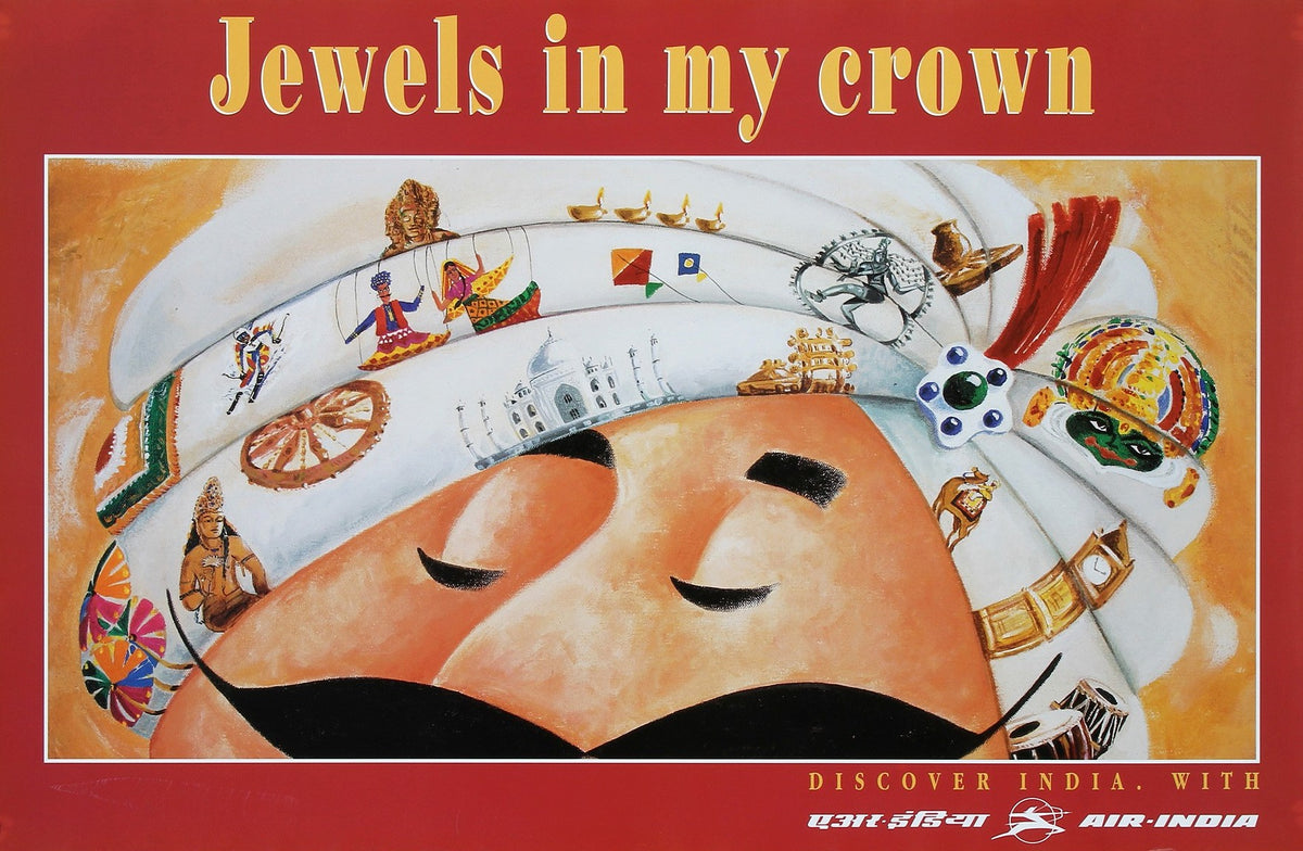 Air India, Jewels in my Crown - Authentic Vintage Poster