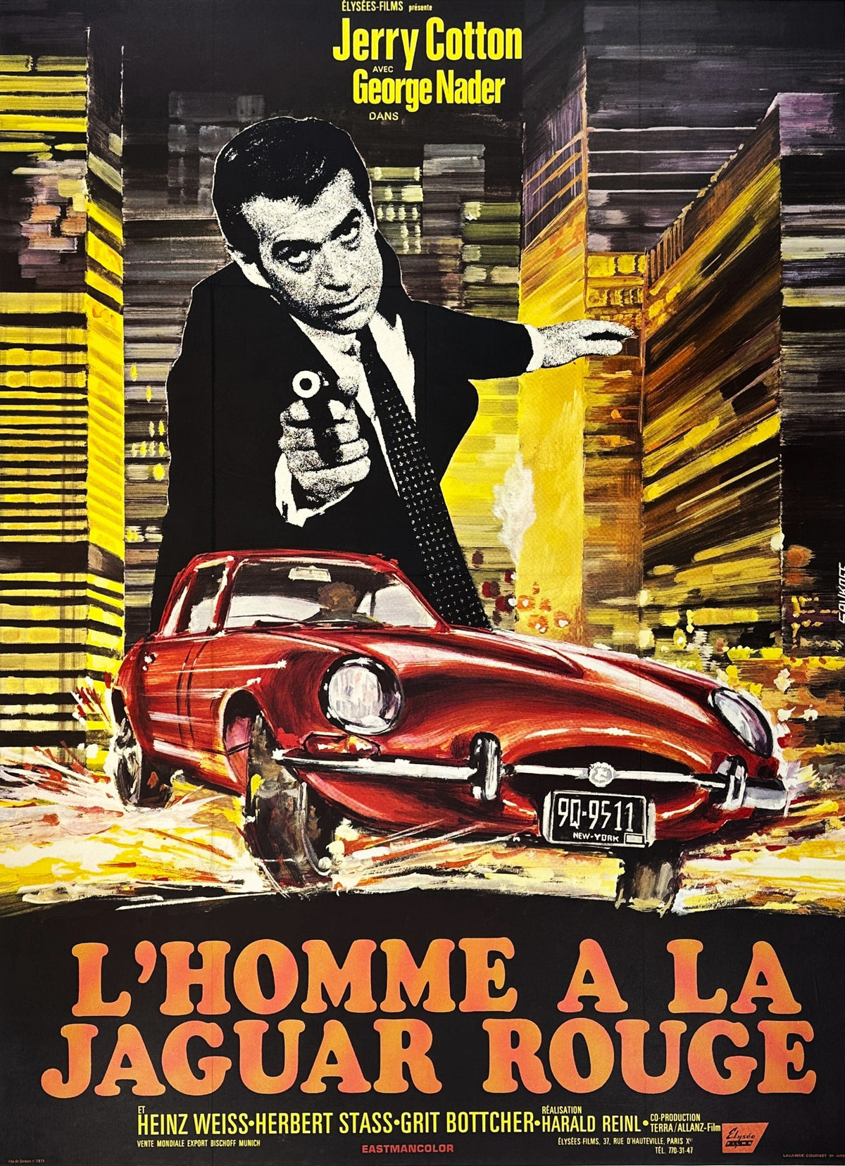 L’Homme à la Jaguar Rouge - Authentic Vintage Poster