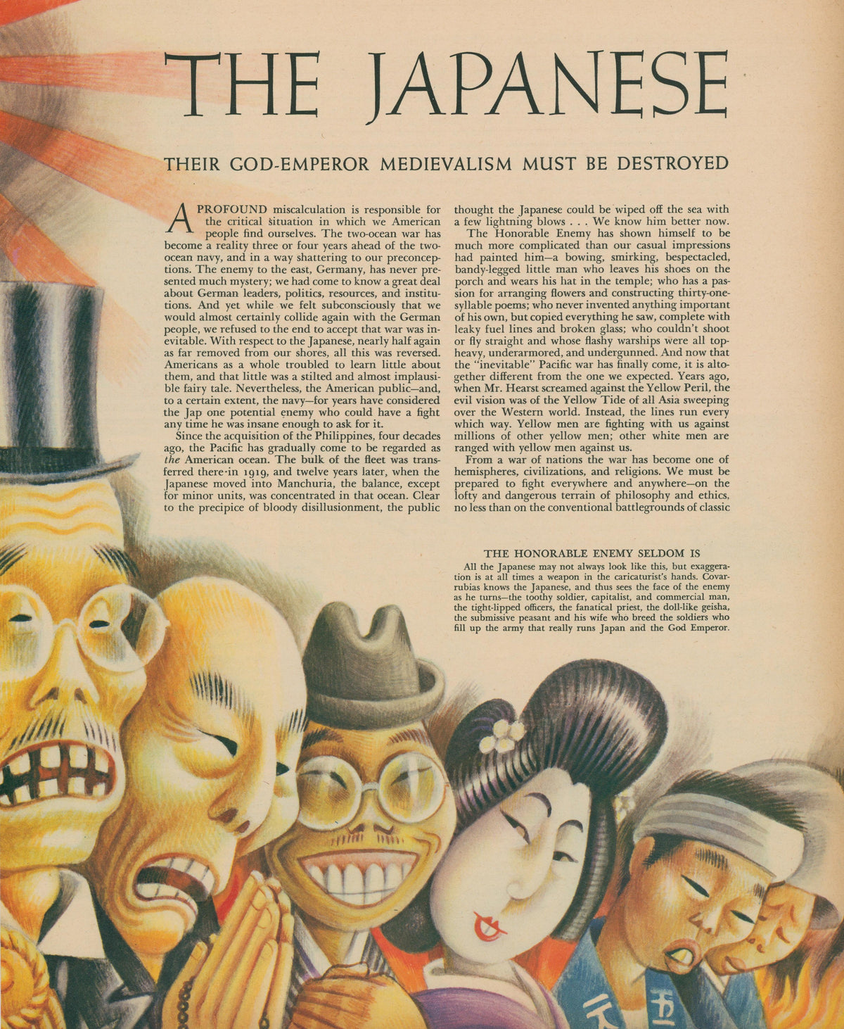 The Japanese- Fortune Magazine Art - Authentic Vintage Illustration