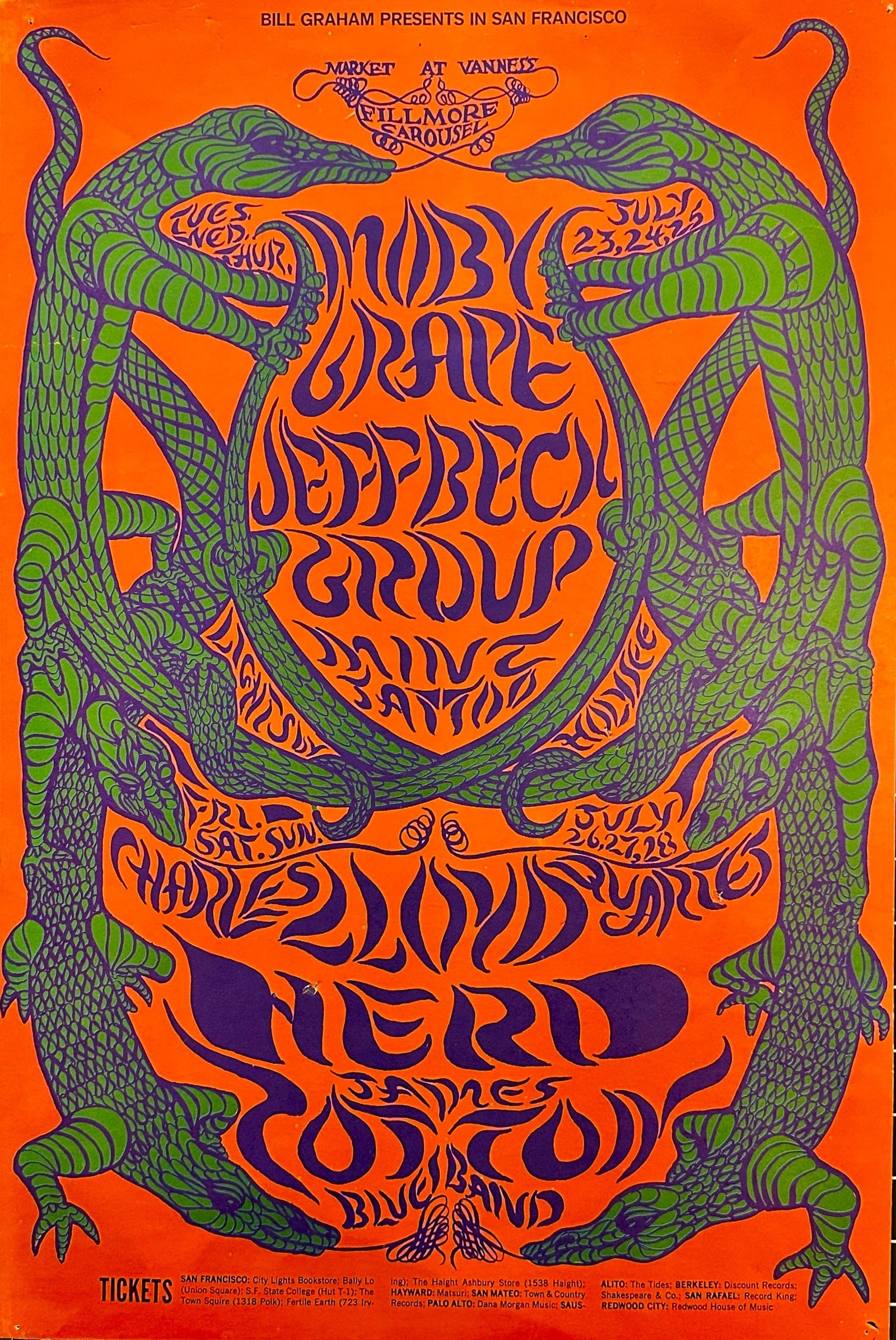 Moby Grape, Jeff Beck by Lee Conklin (BG-130-1) - Original Vintage Poster