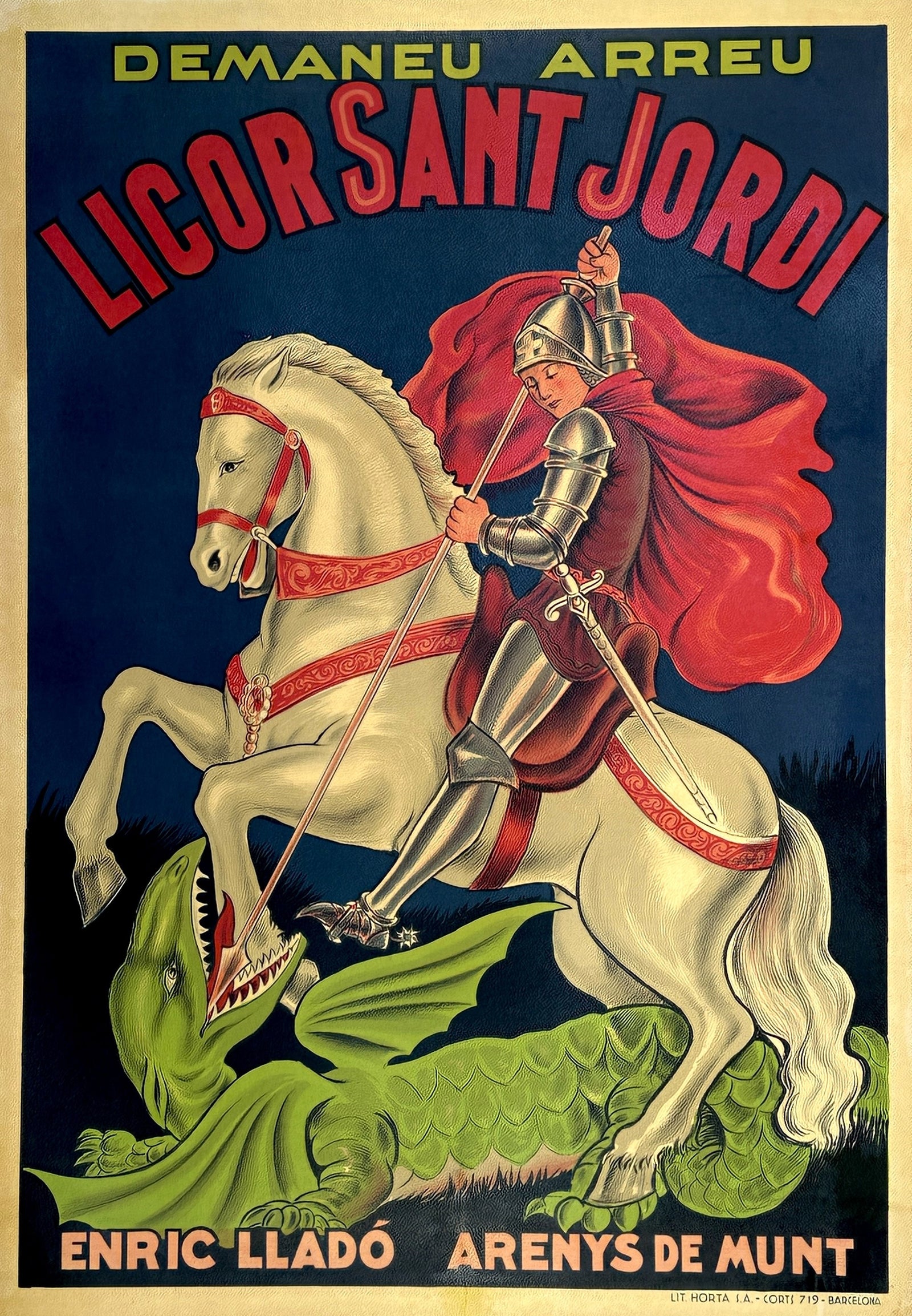 Licor Saint Jordi - Authentic Vintage Poster