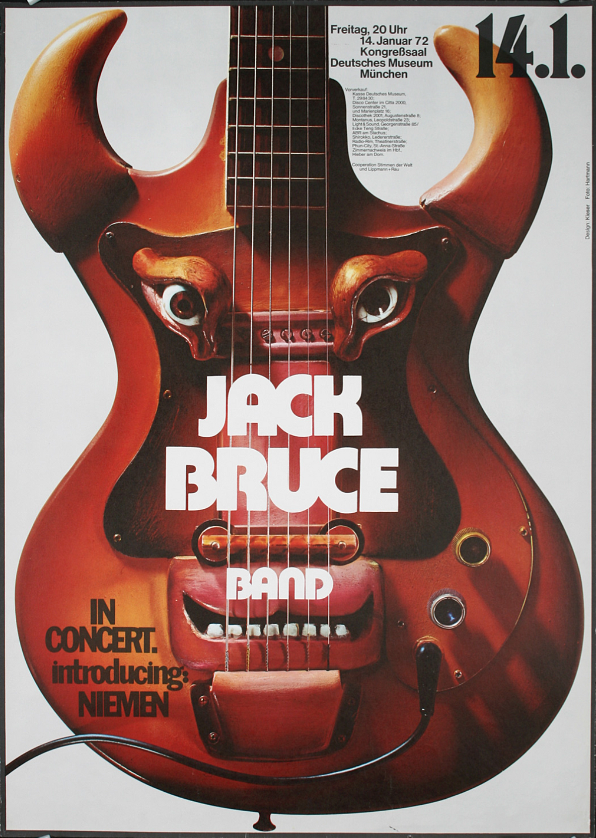 Jack Bruce by Günther Kieser - Authentic Vintage Poster
