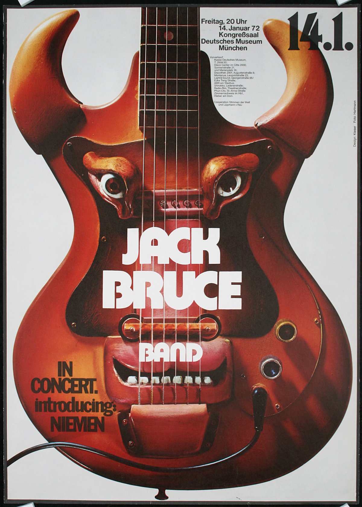 Jack Bruce by Günther Kieser - Authentic Vintage Poster