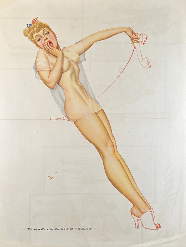 Esquire Centerfold by George Petty - Authentic Vintage Illustration