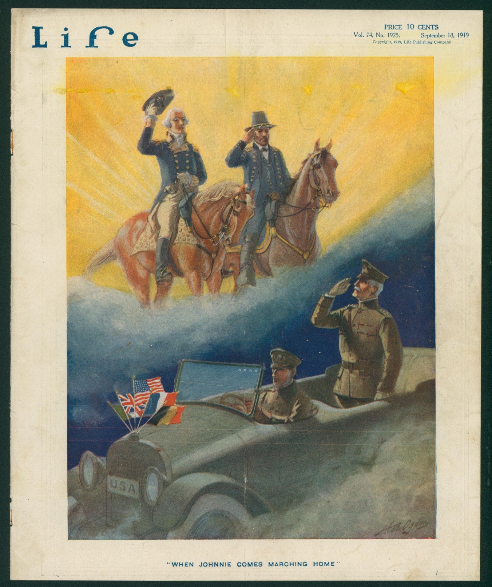 Life Magazine- Johnnie Comes Marching Home - Authentic Vintage Cover Art