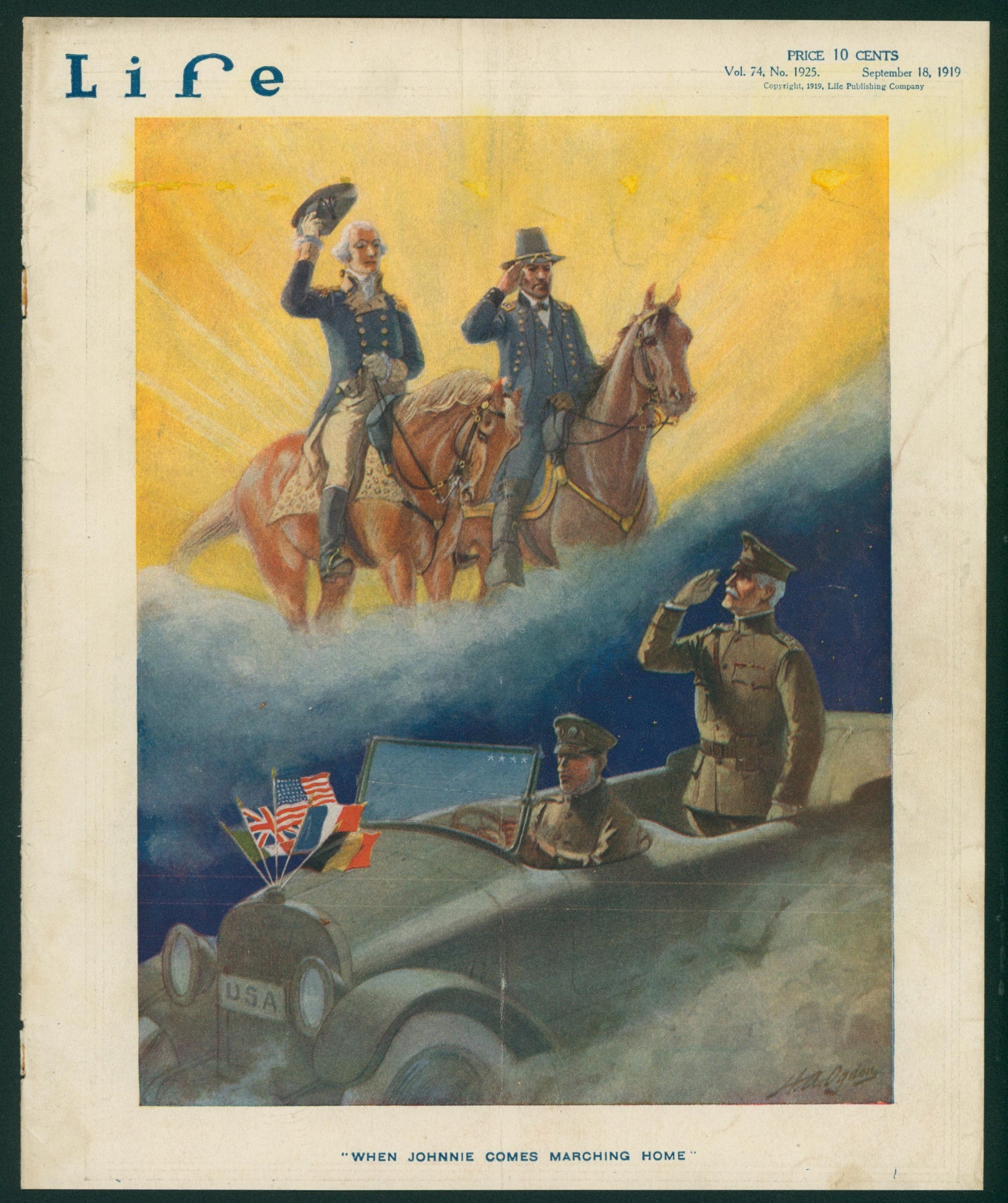 Life Magazine- Johnnie Comes Marching Home - Authentic Vintage Cover Art