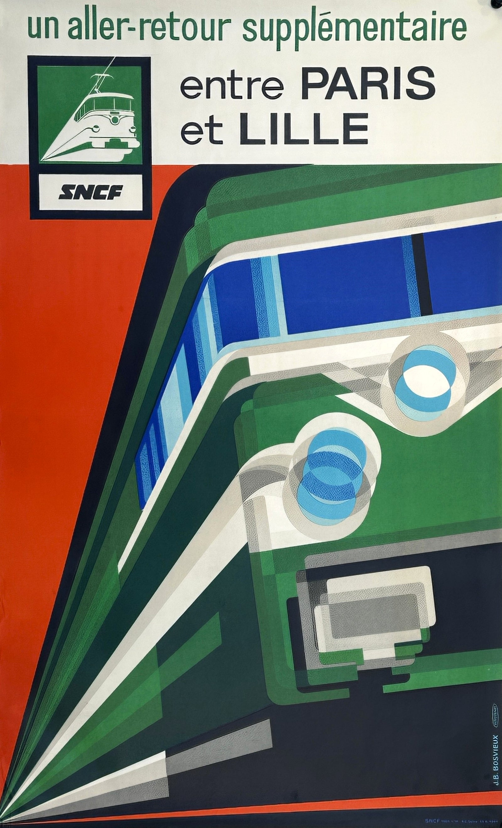 SNCF, Lille to Paris - Authentic Vintage Poster