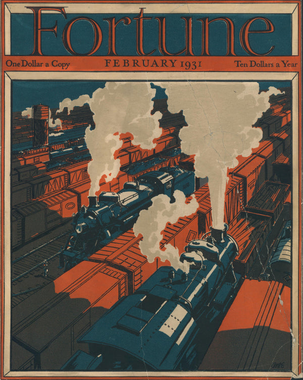 Locomotive Empire- Fortune Magazine - Authentic Vintage Cover Art