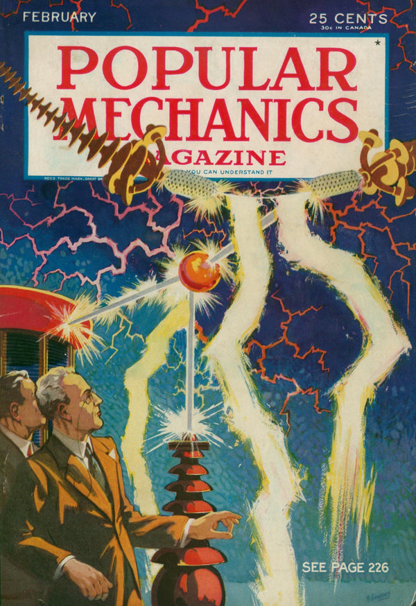 Spark of Genius- Popular Mechanics - Authentic Vintage Cover Art