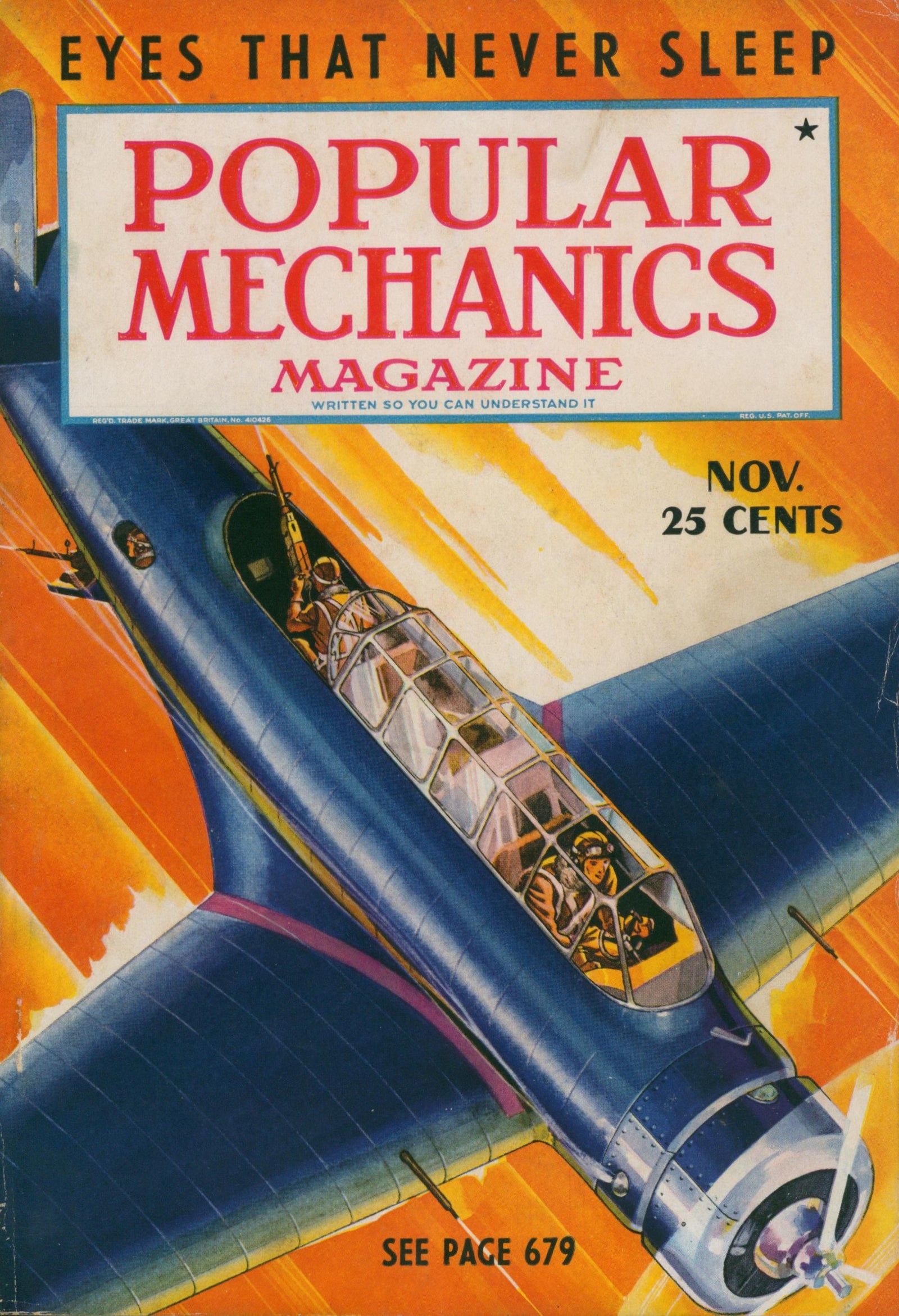 Eyes that Never Sleep- Popular Mechanics - Authentic Vintage Cover Art