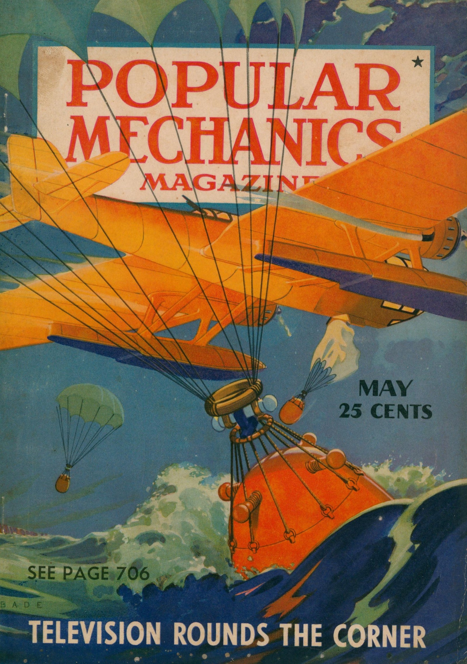 The Drop Off- Popular Mechanics - Authentic Vintage Cover Art