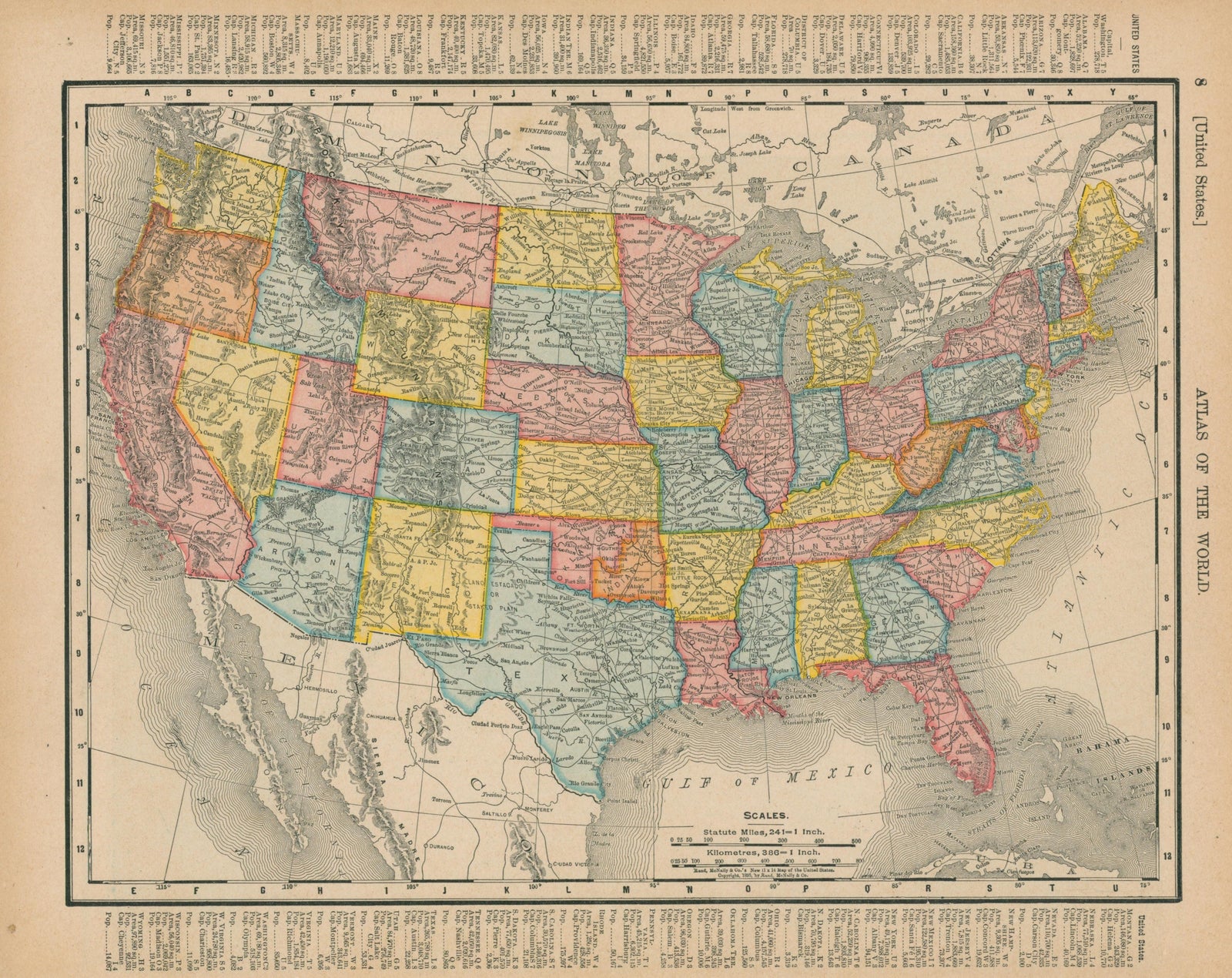 United States- Atlas of the World - Authentic Vintage Map