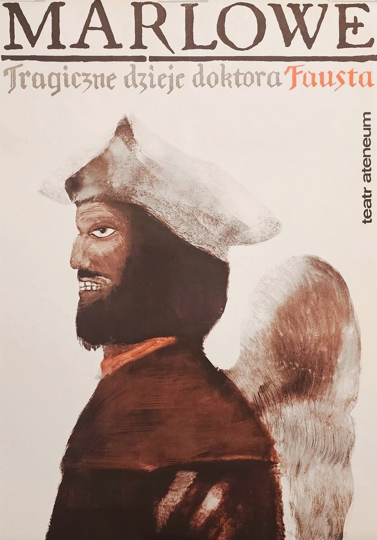 Tragic Story of Dr. Faust- Polish Theatre - Authentic Vintage Poster