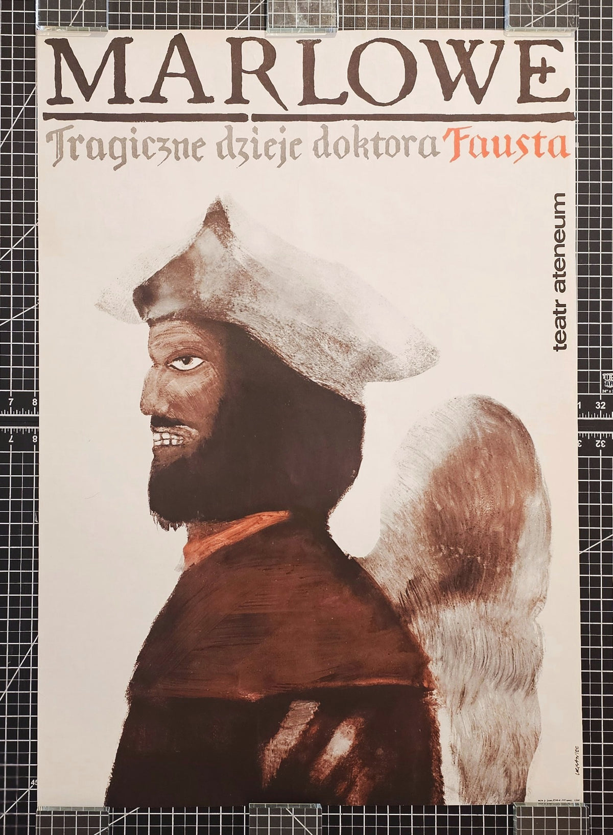 Tragic Story of Dr. Faust- Polish Theatre - Authentic Vintage Poster