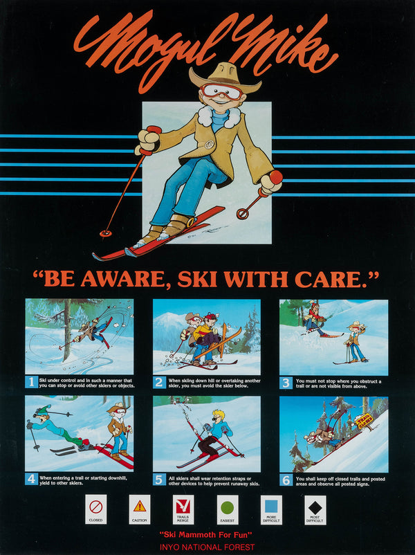 Ski with Care, Mammoth Mountain - Authentic Vintage Poster