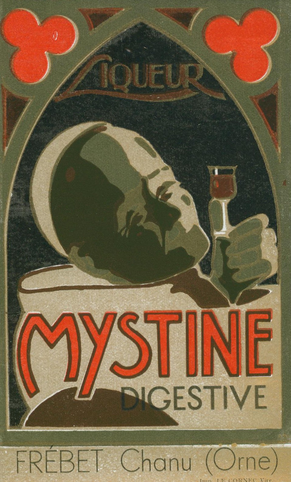 Mystine, Liqour Label - Authentic Vintage Product Label