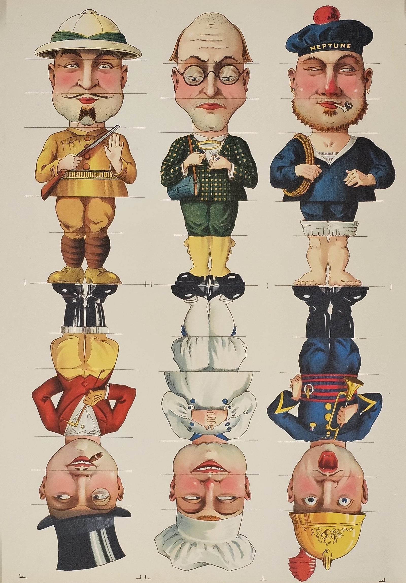 French Cut out Game - Authentic Vintage Antique Print