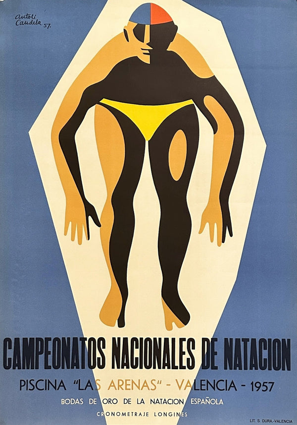 National Swimming Championship, Valencia - Authentic Vintage Poster