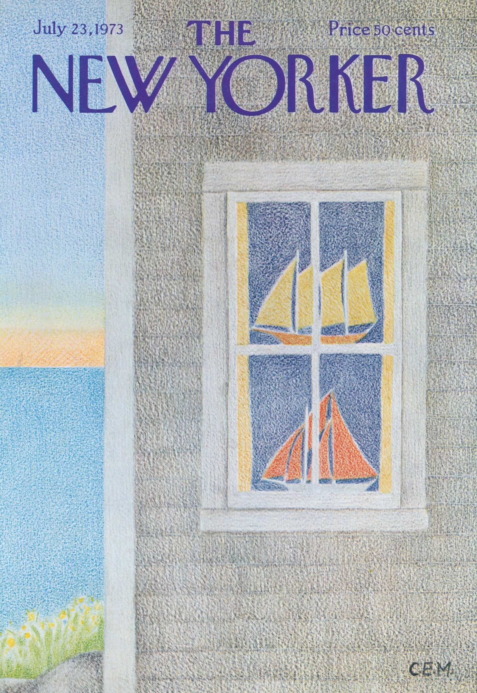 Coastal Reflections- The New Yorker - Authentic Vintage Cover Art
