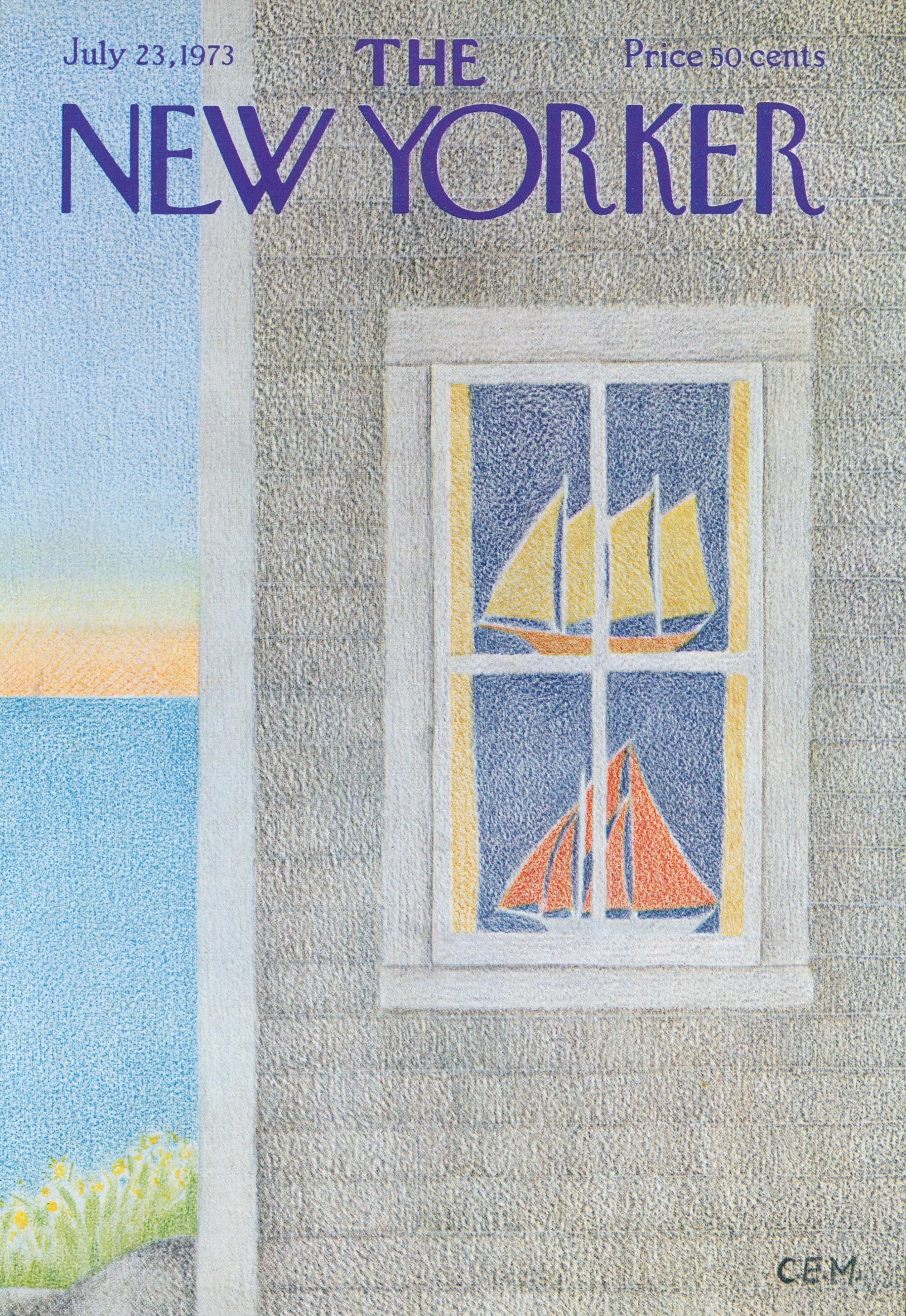Coastal Reflections- The New Yorker - Authentic Vintage Cover Art