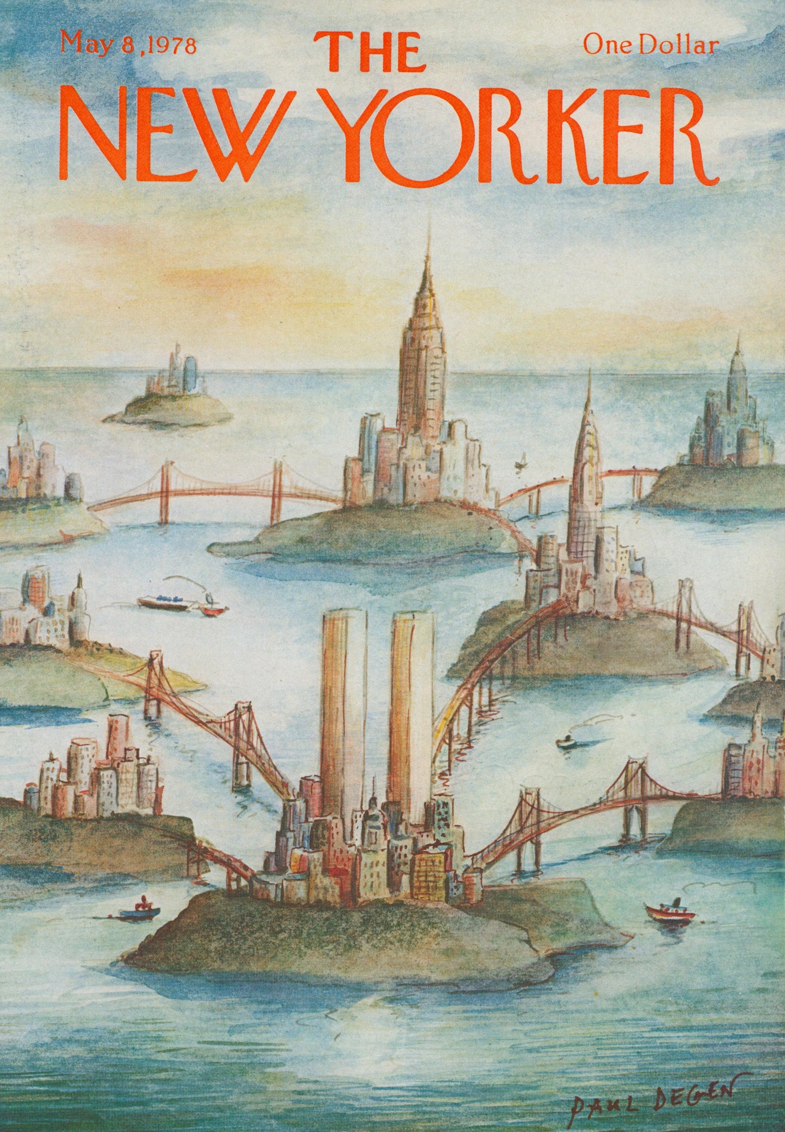 Island Hopping- The New Yorker - Authentic Vintage Cover Art