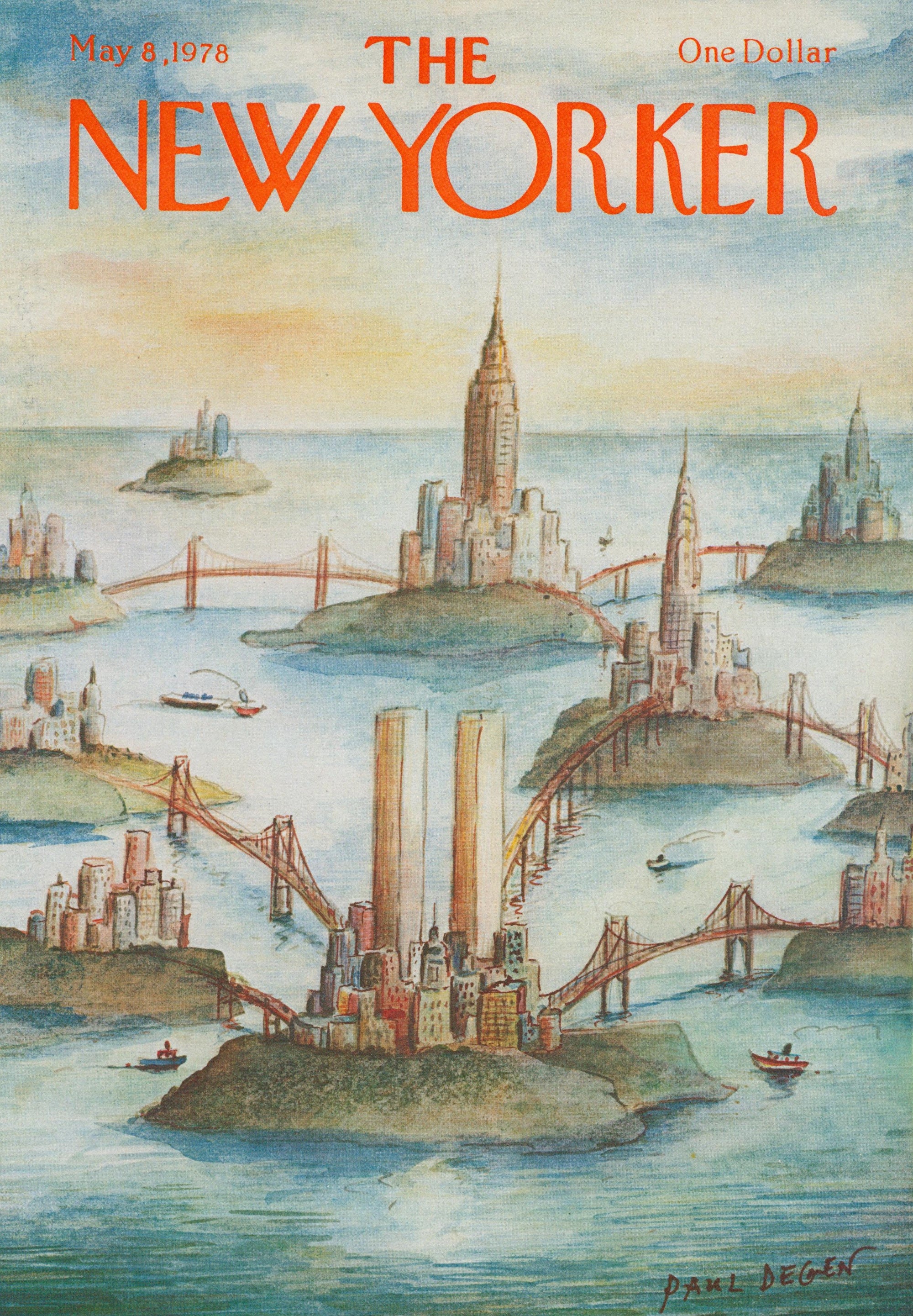 Island Hopping- The New Yorker - Authentic Vintage Cover Art