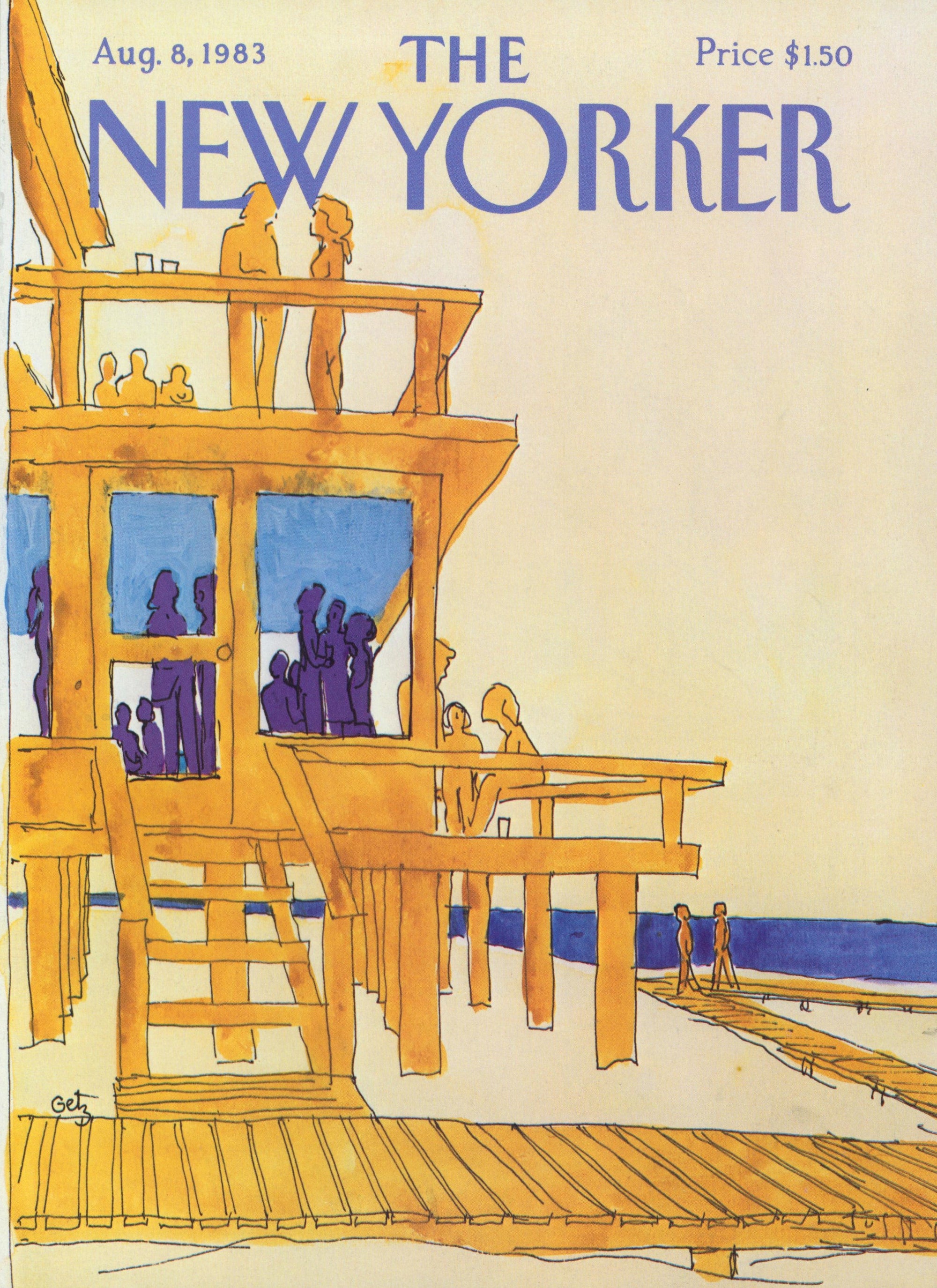 Beach Lounge- The New Yorker - Authentic Vintage Cover Art