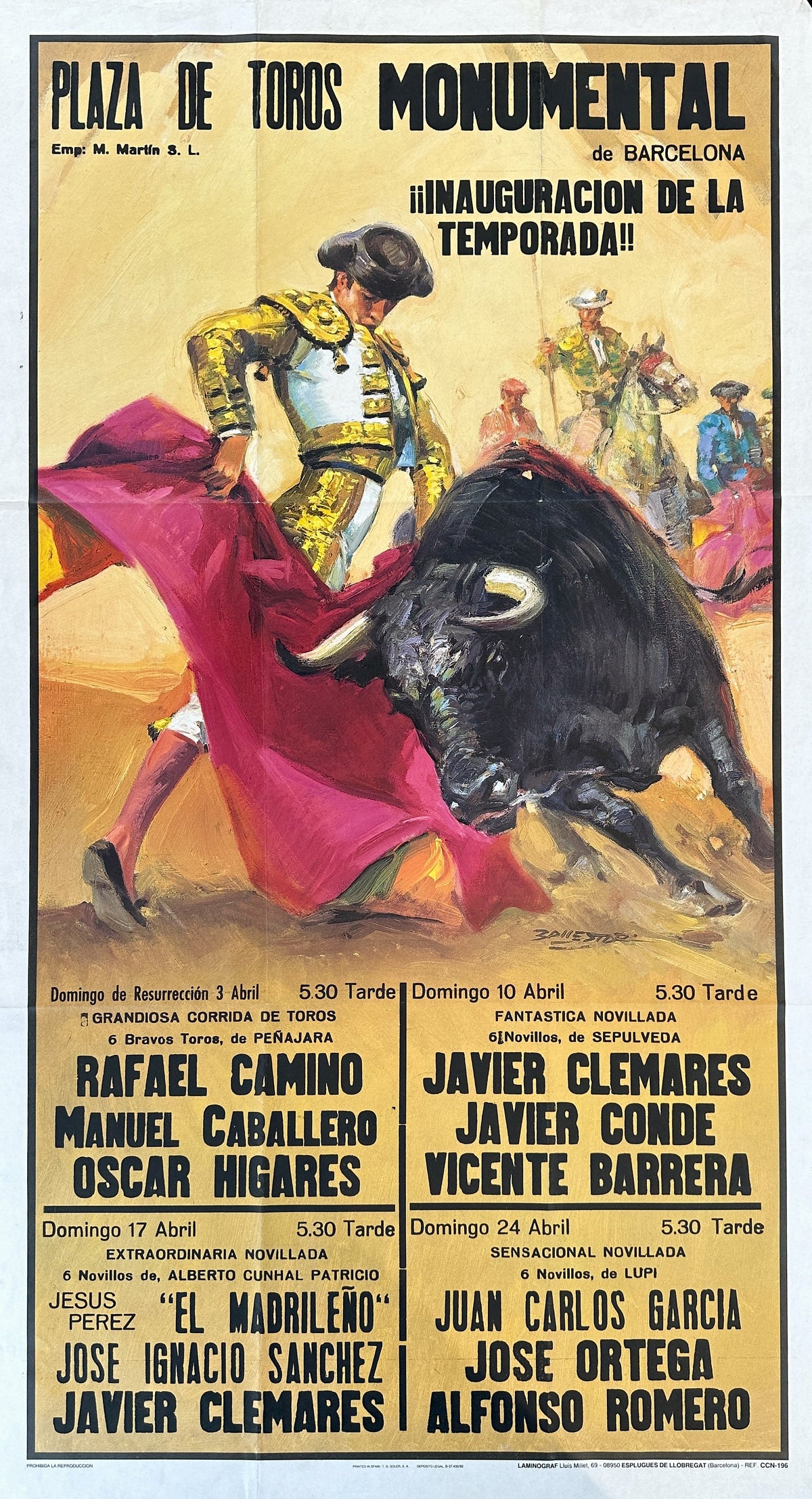Plaza de Toros Barcelona - Original Vintage Poster