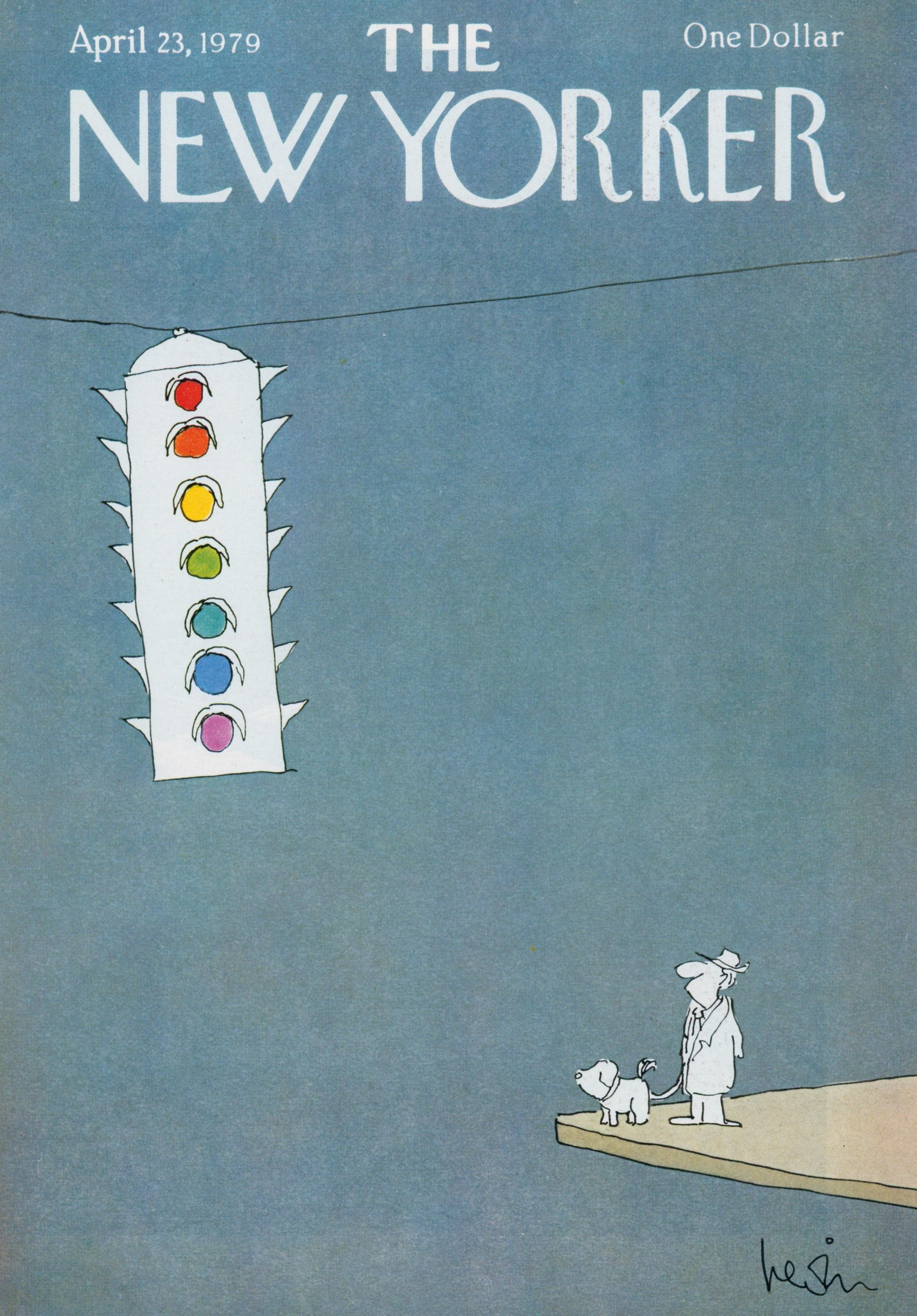 Dog Crossing- The New Yorker - Authentic Vintage Cover Art