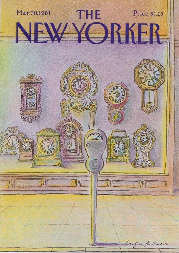 On the Clock- The New Yorker - Authentic Vintage Cover Art