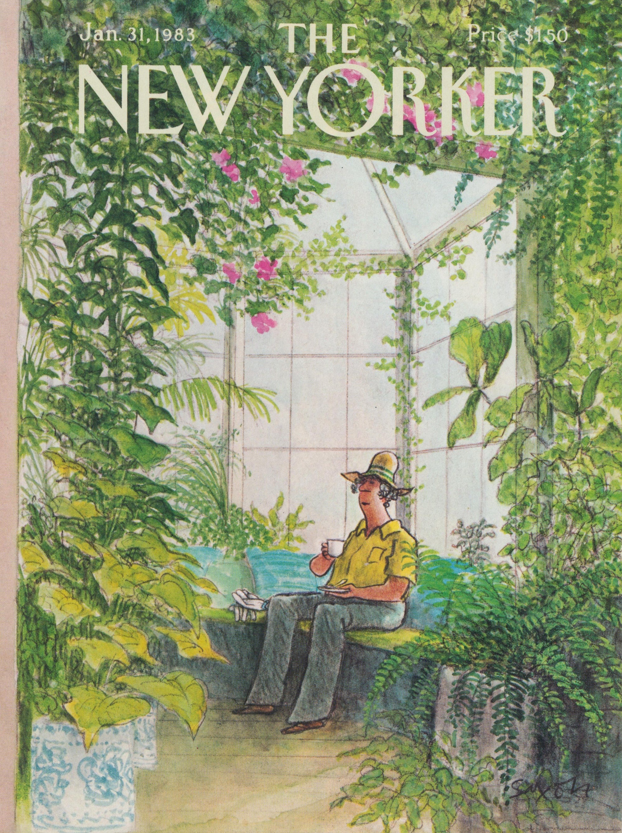 Tea in the Garden- The New Yorker - Authentic Vintage Cover Art