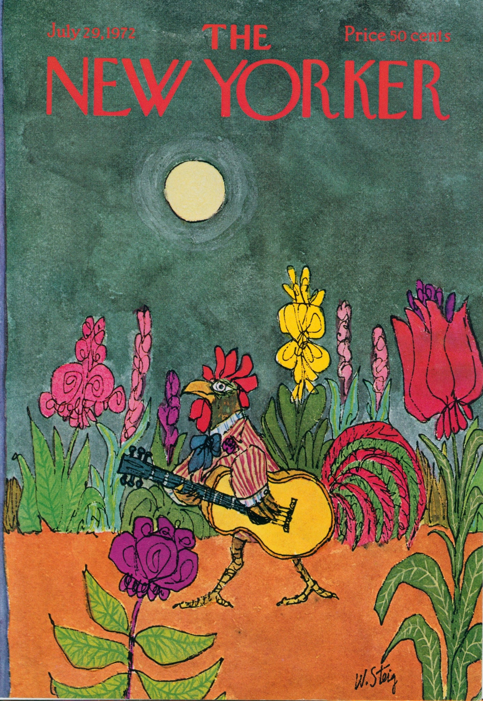 Musical Flowers- The New Yorker - Authentic Vintage Cover Art