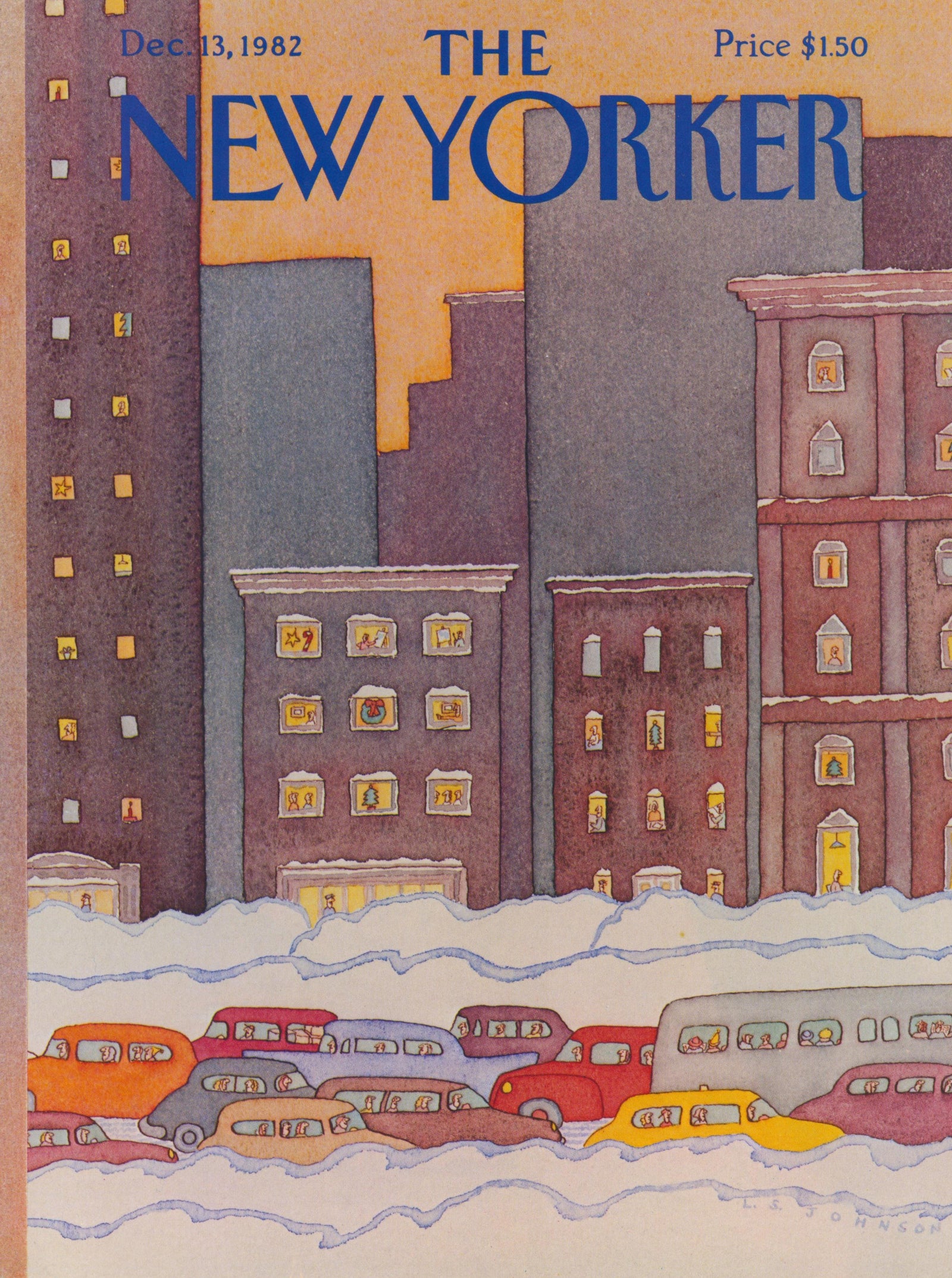 December Sunset- The New Yorker - Authentic Vintage Cover Art