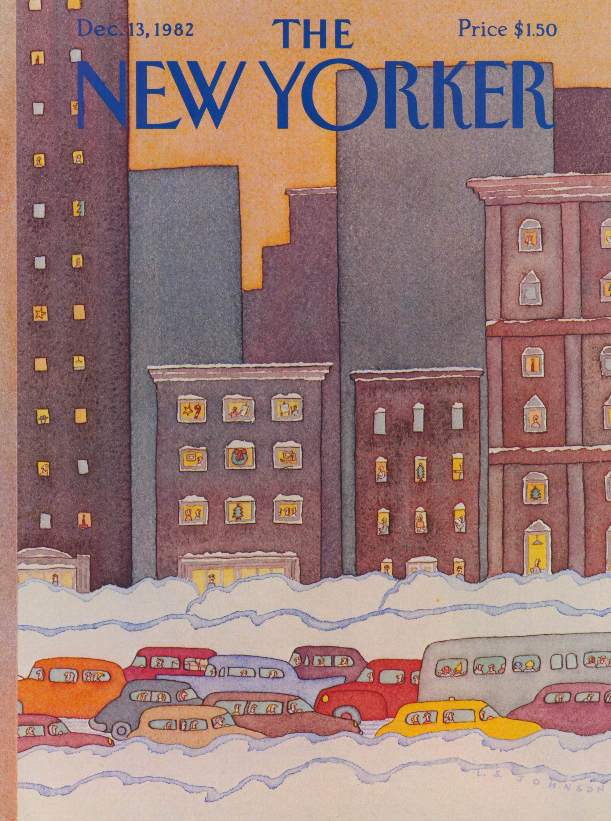 December Sunset- The New Yorker - Authentic Vintage Cover Art