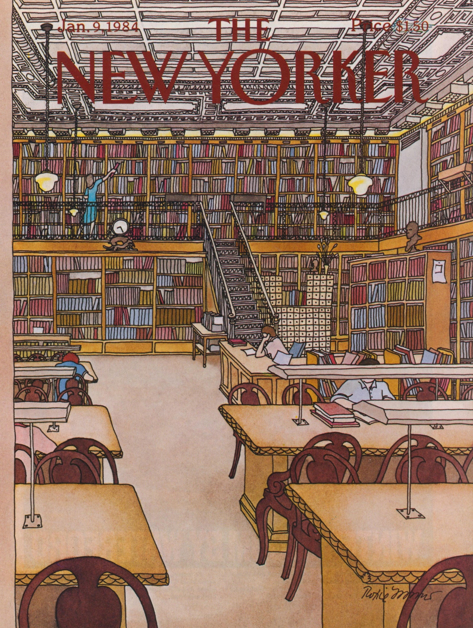Library Love- The New Yorker - Authentic Vintage Cover Art