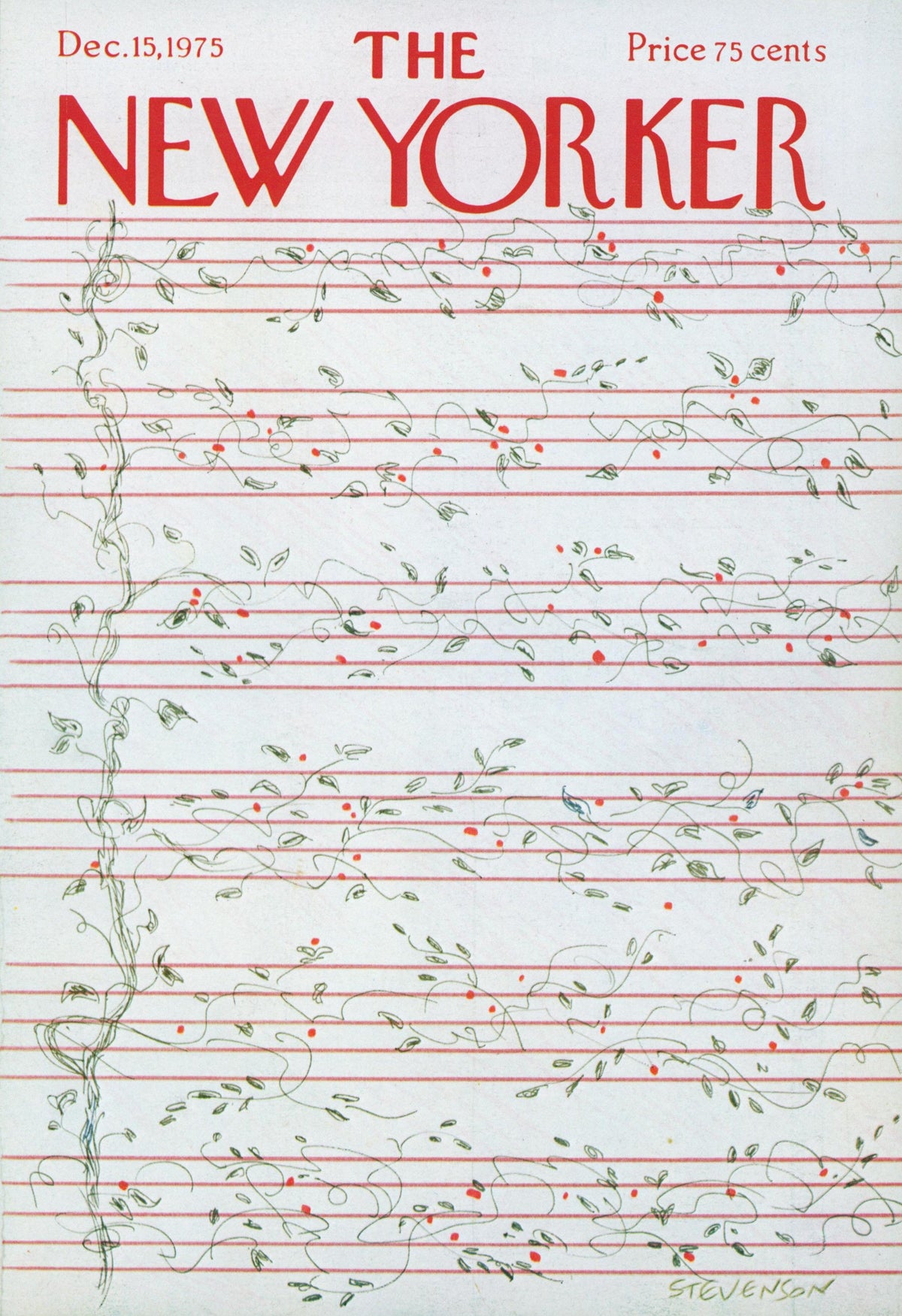 Musical Holly- The New Yorker - Authentic Vintage Cover Art
