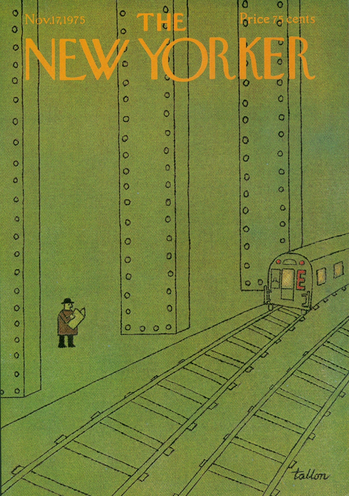 E Train Arrival- The New Yorker - Authentic Vintage Cover Art