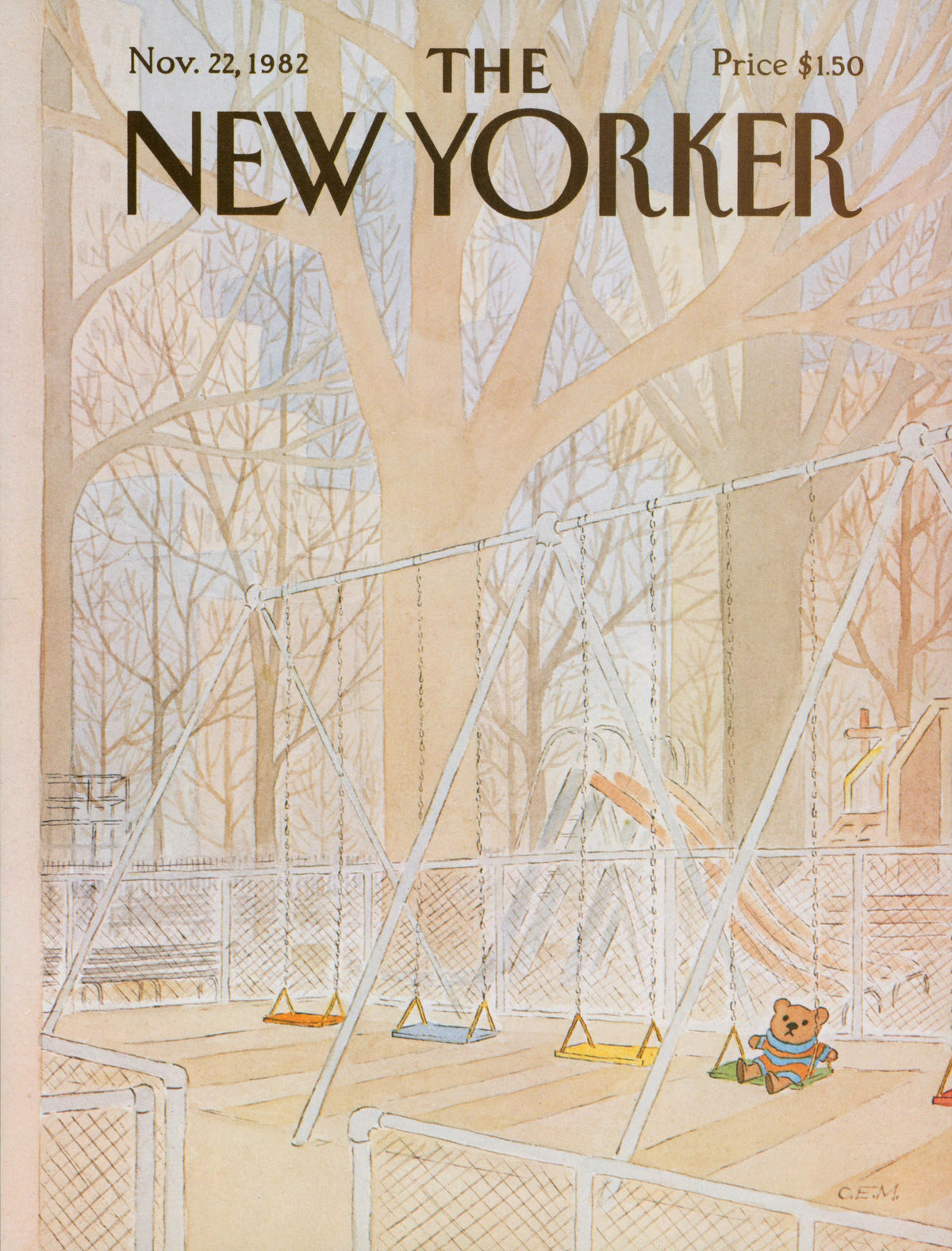 Bear in a Chair- The New Yorker - Authentic Vintage Cover Art