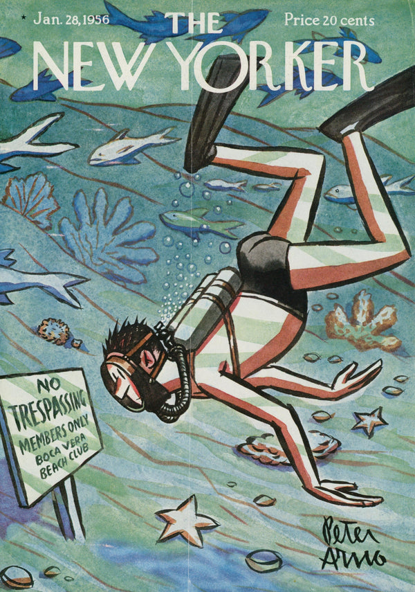 Scuba Trespasser- The New Yorker - Authentic Vintage Cover Art