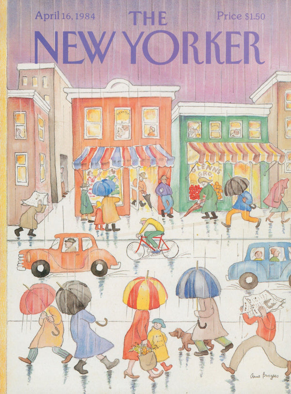 City Rain- The New Yorker - Authentic Vintage Cover Art